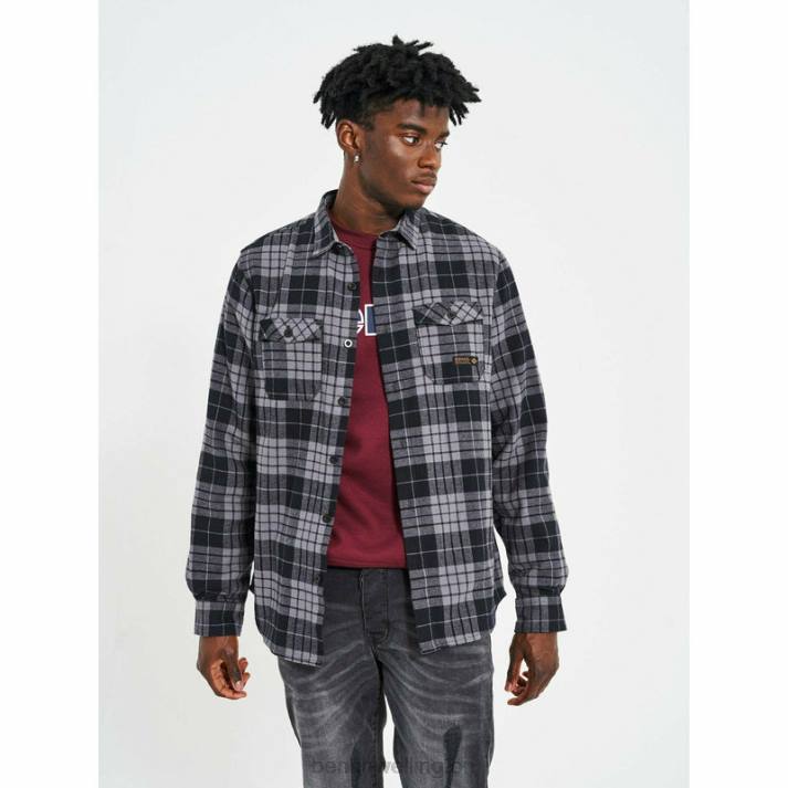 Bench Men Black/Charcoal Check CARLOW Flannel Shirt 486030