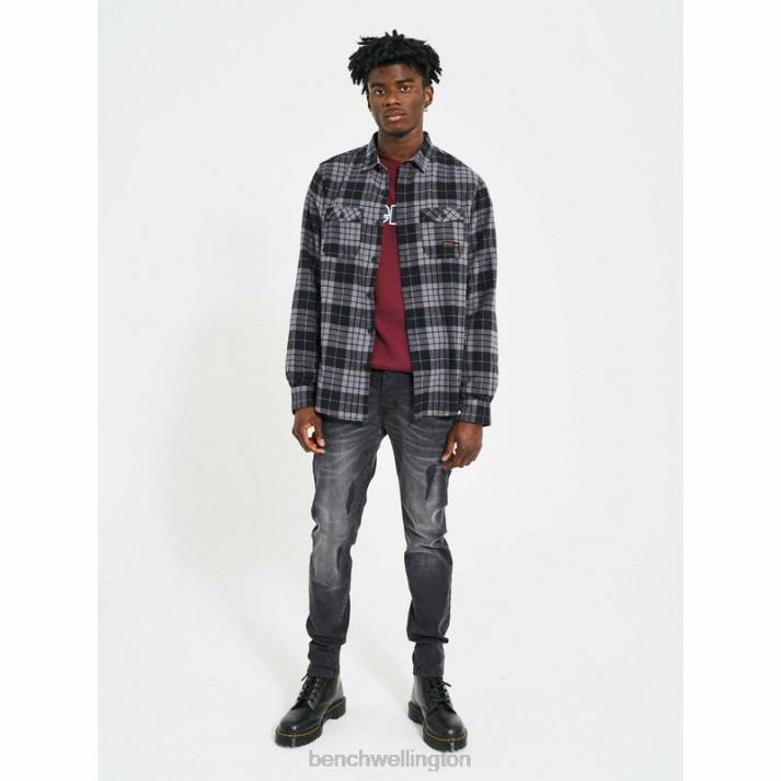 Bench Men Black/Charcoal Check CARLOW Flannel Shirt 486030