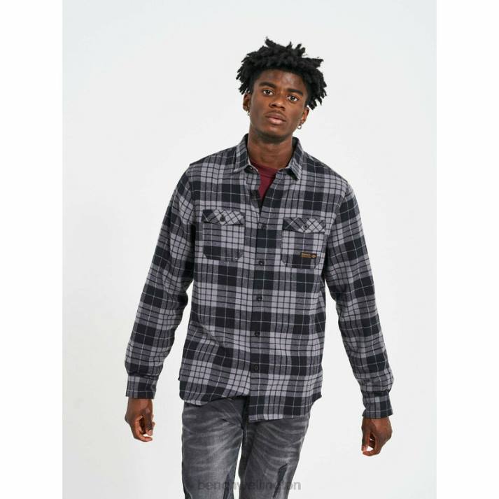 Bench Men Black/Charcoal Check CARLOW Flannel Shirt 486030