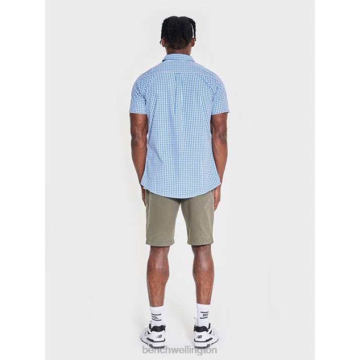Bench Men Blue Check ESHER Short Sleeve Shirt 486026