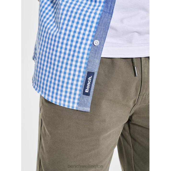 Bench Men Blue Check ESHER Short Sleeve Shirt 486026