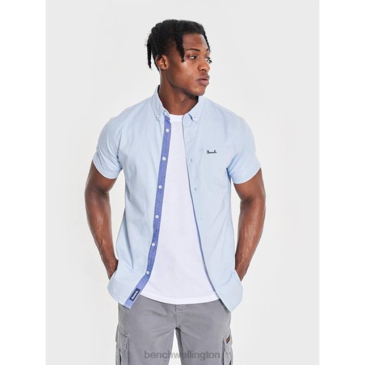 Bench Men Light Blue BOWDON Short Sleeve Shirt 486028