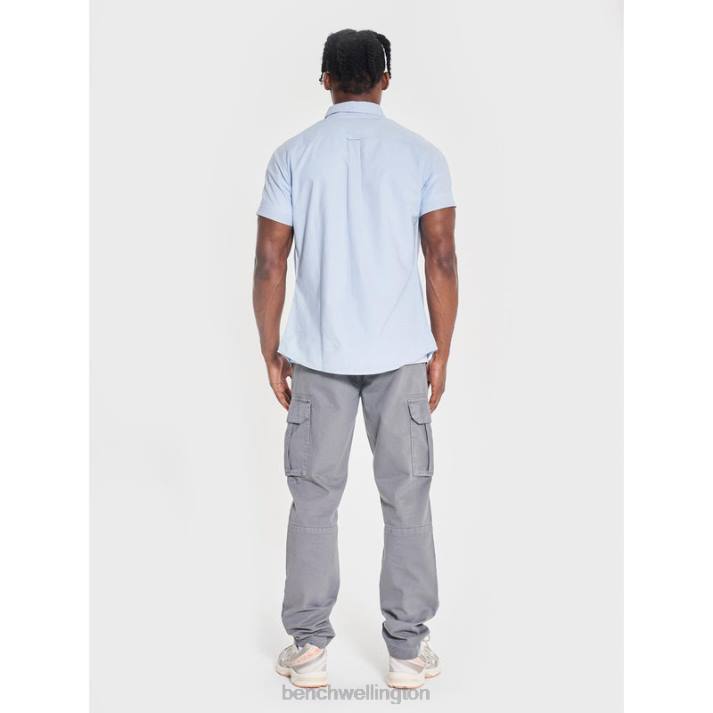 Bench Men Light Blue BOWDON Short Sleeve Shirt 486028