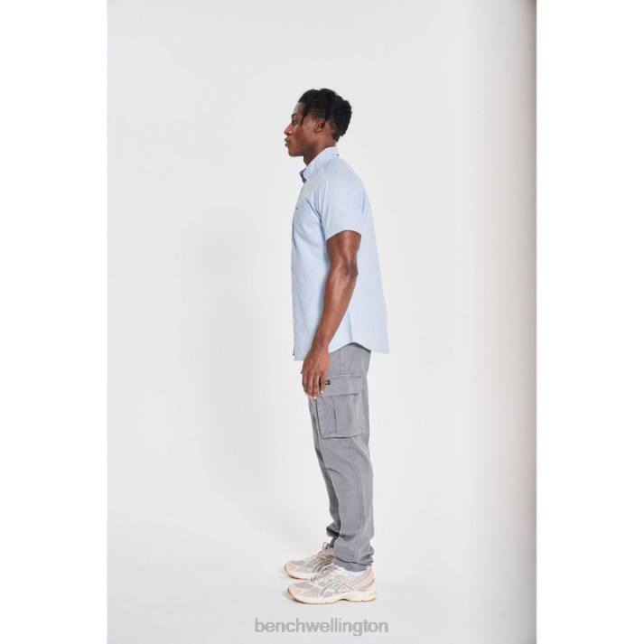 Bench Men Light Blue BOWDON Short Sleeve Shirt 486028