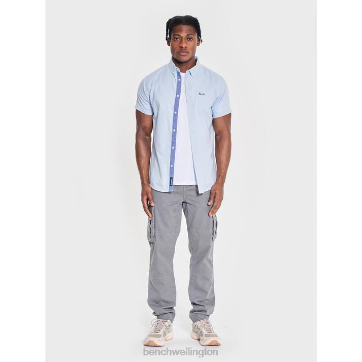 Bench Men Light Blue BOWDON Short Sleeve Shirt 486028