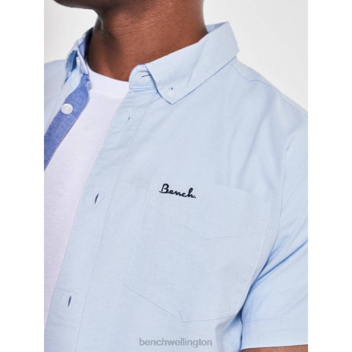 Bench Men Light Blue BOWDON Short Sleeve Shirt 486028