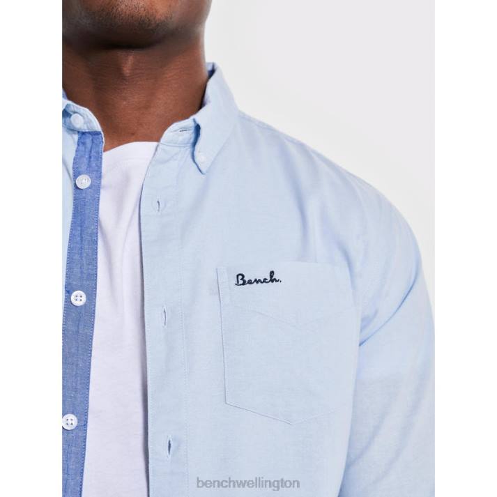 Bench Men Light Blue OXFORD Long Sleeve Shirt 486025