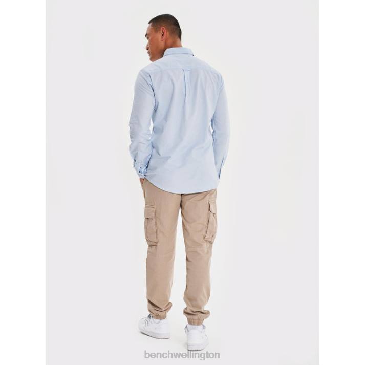 Bench Men Light Blue OXFORD Long Sleeve Shirt 486025