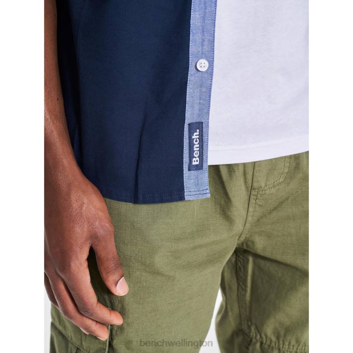 Bench Men Navy BOWDON Short Sleeve Shirt 486027