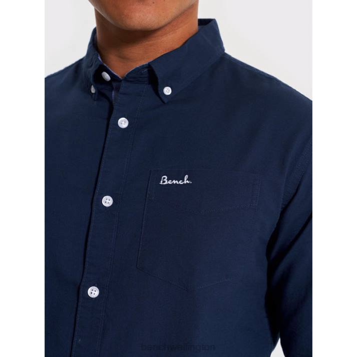 Bench Men Navy OXFORD Long Sleeve Shirt 486024