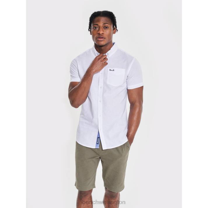 Bench Men White BOWDON Short Sleeve Shirt 486033