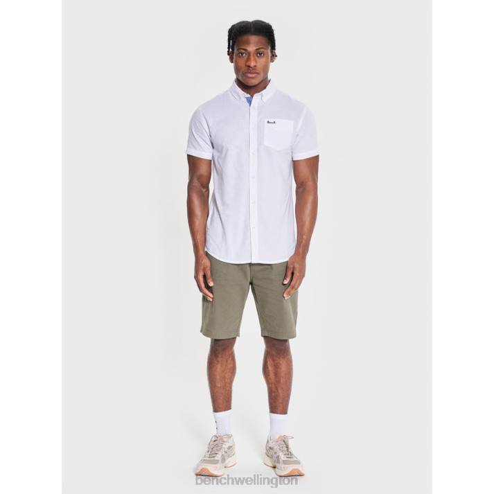 Bench Men White BOWDON Short Sleeve Shirt 486033