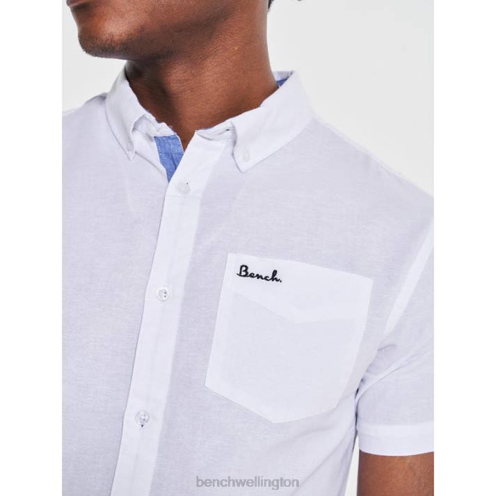 Bench Men White BOWDON Short Sleeve Shirt 486033
