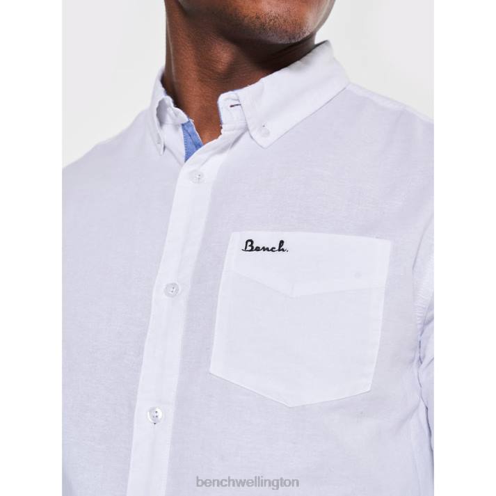 Bench Men White OXFORD Long Sleeve Shirt 486034