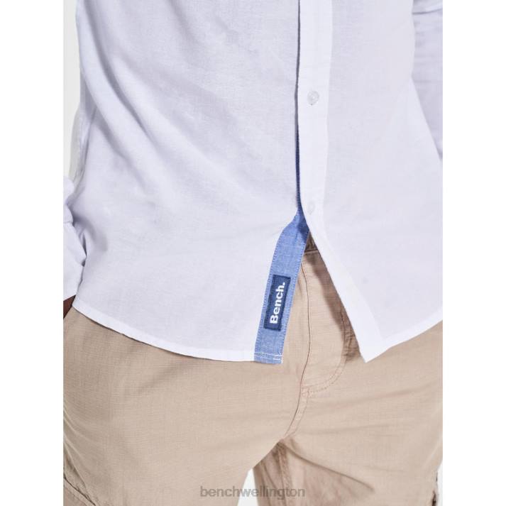 Bench Men White OXFORD Long Sleeve Shirt 486034