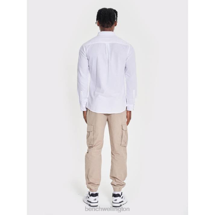 Bench Men White OXFORD Long Sleeve Shirt 486034