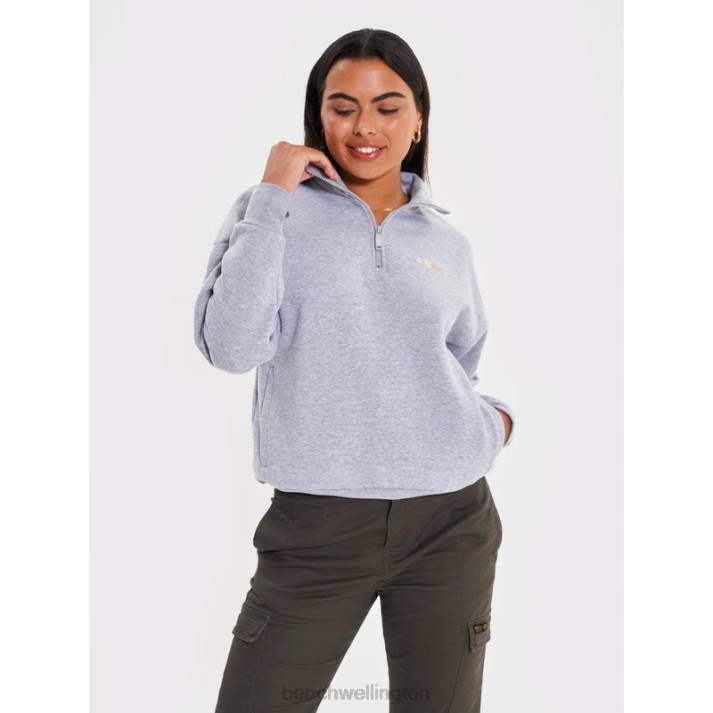 Bench Women Grey Marl JOBELLE Qtr Sweat Funnel 4860102
