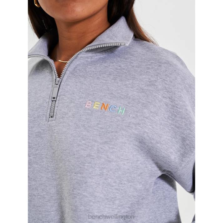 Bench Women Grey Marl JOBELLE Qtr Sweat Funnel 4860102