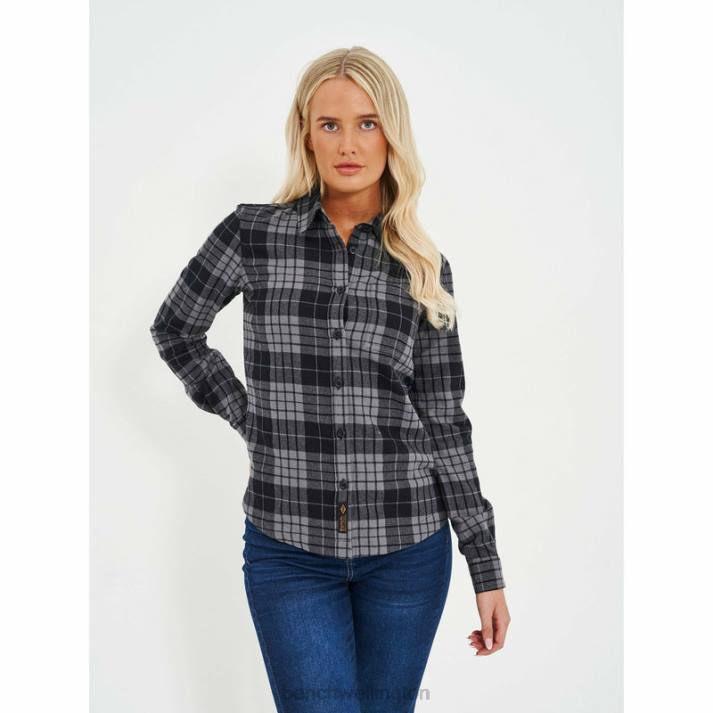 Bench Women Black/Charcoal Check CARLOWLY Flannel Shirt 4860109