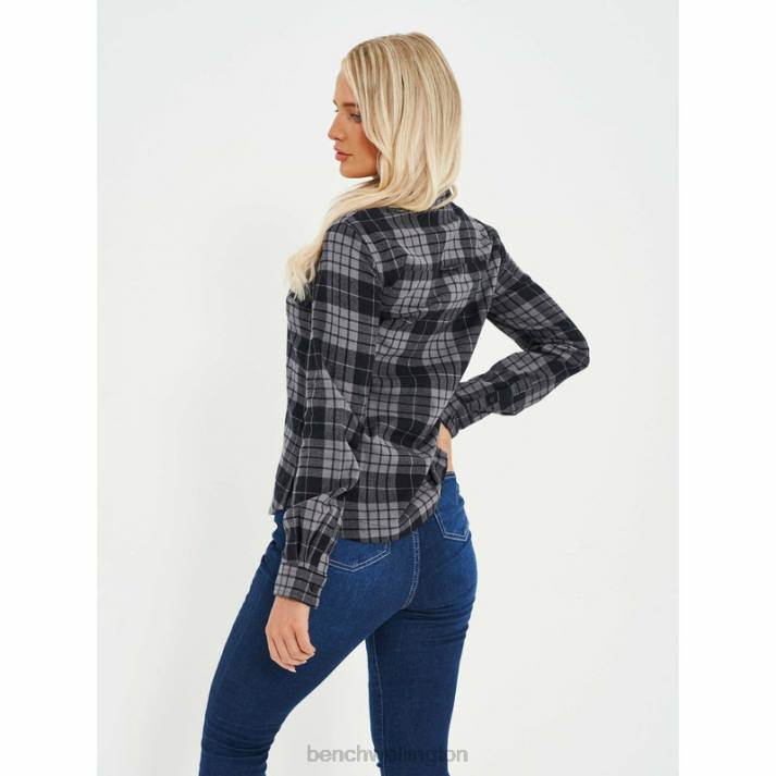 Bench Women Black/Charcoal Check CARLOWLY Flannel Shirt 4860109
