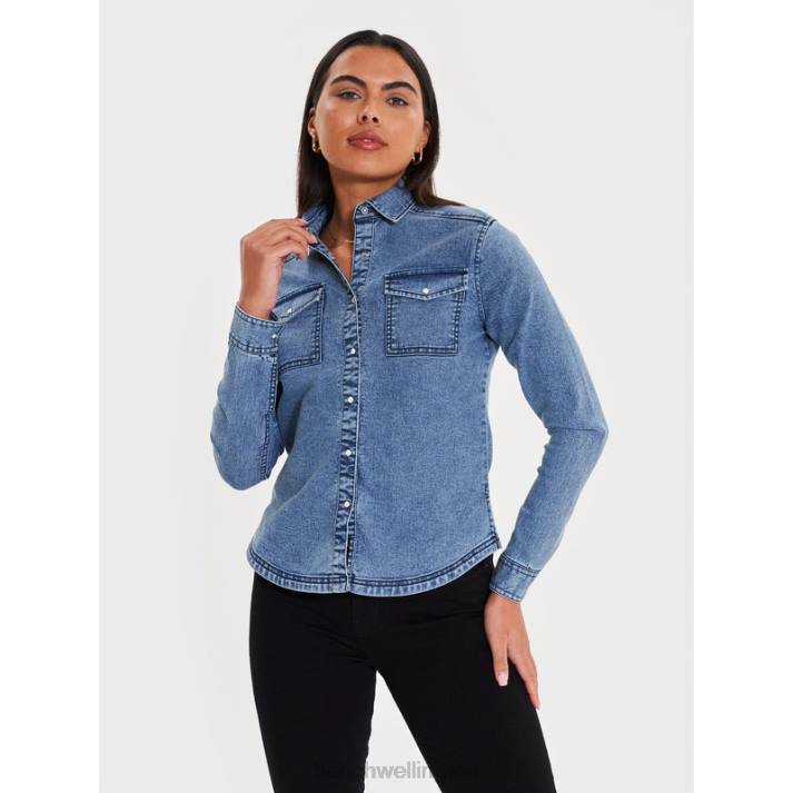 Bench Women Mid Wash SHAYLIE Denim Shirt 4860108