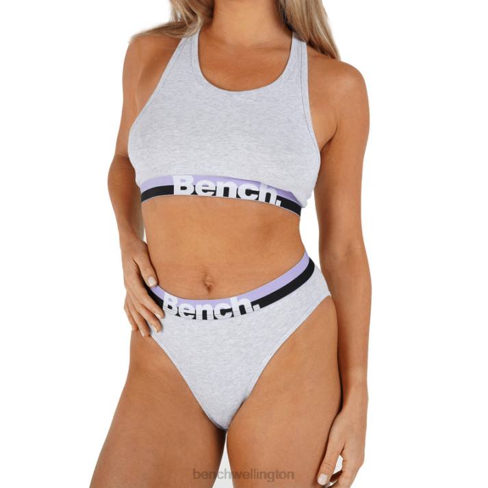 Bench Women Grey Marl SIENNA Crop Top & Brief Set 4860144